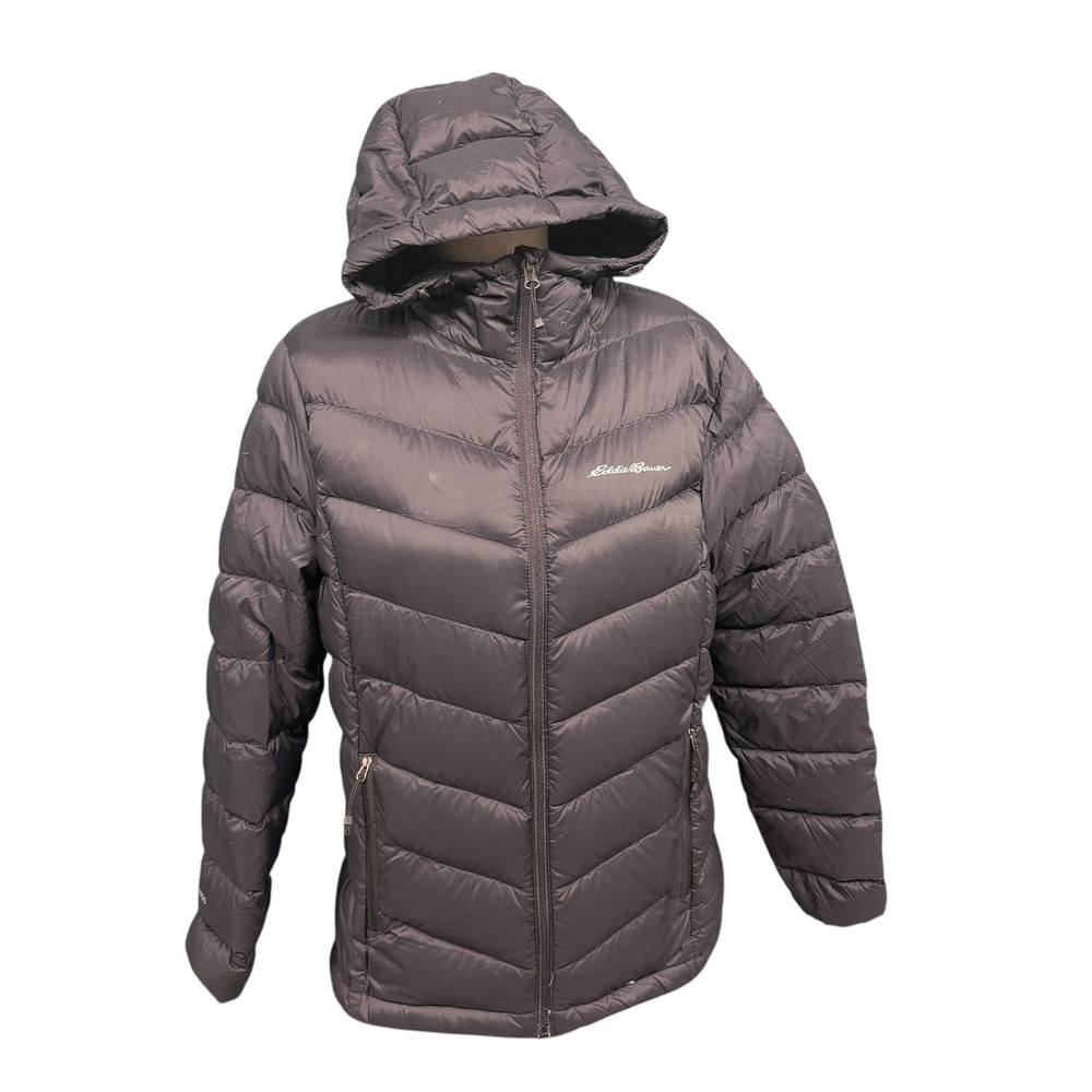 Eddie Bauer EB650 Hooded Down Puffer Jacket Brown Women's Medium